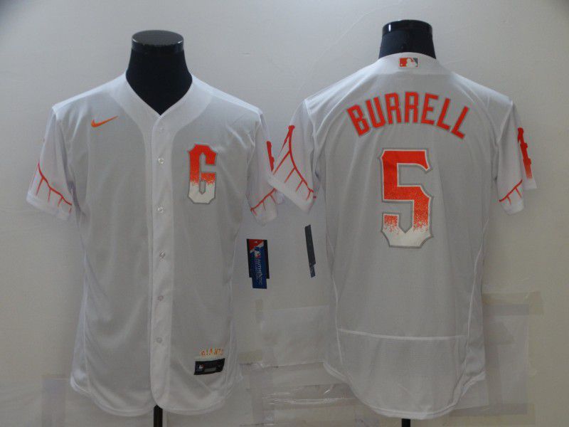 Men San Francisco Giants #5 Burrell City Edition White Elite Nike 2021 MLB Jersey->san francisco giants->MLB Jersey